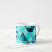 Modern Blauwgroen driehoekspatroon Espresso Kop (Voorkant rechts)