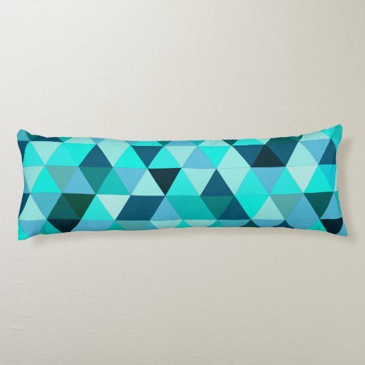 Modern Blauwgroen driehoekspatroon Lichaamskussen (Achterkant)