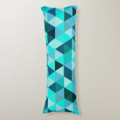 Modern Blauwgroen driehoekspatroon Lichaamskussen (Voorkant Verticaal)