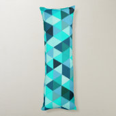 Modern Blauwgroen driehoekspatroon Lichaamskussen (Achterkant (Verticaal))