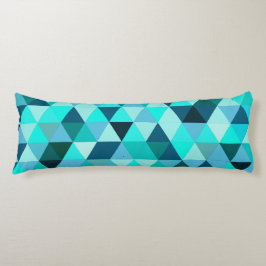 Modern Blauwgroen driehoekspatroon Lichaamskussen