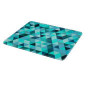 Modern Blauwgroen driehoekspatroon Snijplank (Hoek)