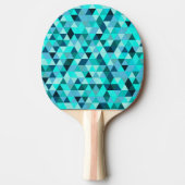 Modern Blauwgroen driehoekspatroon Tafeltennisbatje (Voorkant)