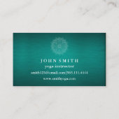 Modern Blauwgroen en Gold Mandala Yoga Instructor Visitekaartje (Achterkant)