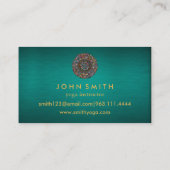 Modern Blauwgroen en Gold Mandala Yoga Instructor Visitekaartje (Achterkant)