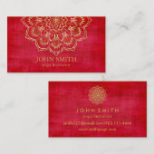 Modern Blauwgroen en Gold Mandala Yoga Instructor Visitekaartje (Voorkant / Achterkant)