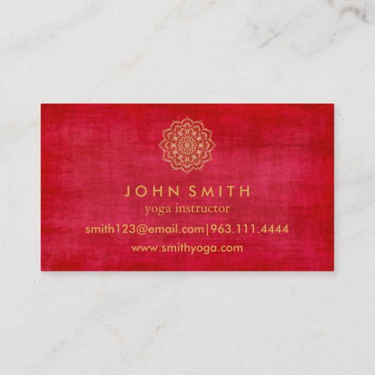 Modern Blauwgroen en Gold Mandala Yoga Instructor  Visitekaartje (Achterkant)