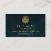 Modern Blauwgroen en Gold Mandala Yoga Instructor Visitekaartje (Achterkant)