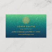 Modern Blauwgroen en Gold Mandala Yoga Instructor Visitekaartje (Achterkant)