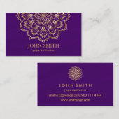 Modern Blauwgroen en Gold Mandala Yoga Instructor Visitekaartje (Voorkant / Achterkant)