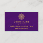 Modern Blauwgroen en Gold Mandala Yoga Instructor Visitekaartje (Achterkant)