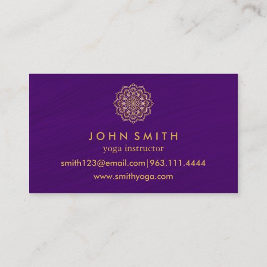 Modern Blauwgroen en Gold Mandala Yoga Instructor  Visitekaartje (Achterkant)
