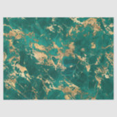 Modern Blauwgroen en goudmarmer patroon Tissuepapier (Voorkant)
