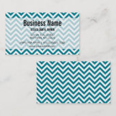 Modern Blauwgroen en wit Chevron Pattern Visitekaartje (Voorkant / Achterkant)
