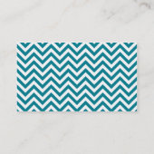 Modern Blauwgroen en wit Chevron Pattern Visitekaartje (Achterkant)