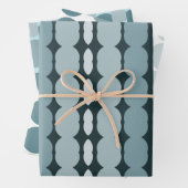 Modern Blauwgroen en wit Inpakpapier Vel (In situ)