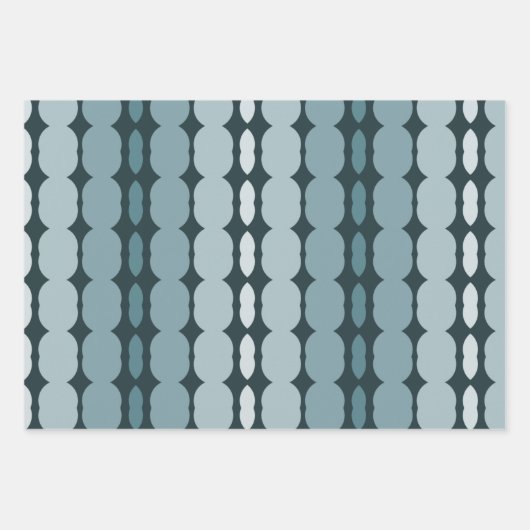 Modern Blauwgroen en wit Inpakpapier Vel (Voorkant)