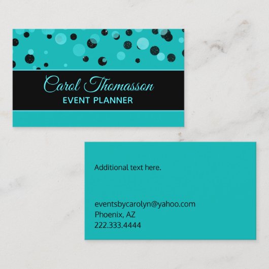 Modern Blauwgroen en zwart, allemaal Visitekaartje (Voorkant / Achterkant)