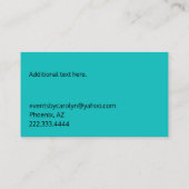 Modern Blauwgroen en zwart, allemaal Visitekaartje (Achterkant)