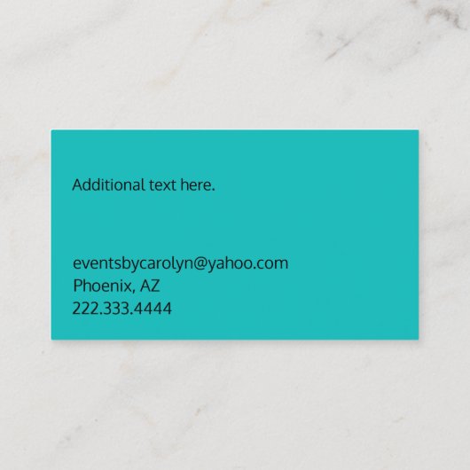 Modern Blauwgroen en zwart, allemaal Visitekaartje (Achterkant)