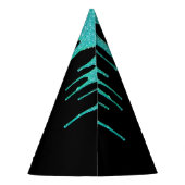 Modern Blauwgroen Glitter Drips Sweet 16 Verjaarda Feesthoedjes (Achterkant)