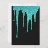 Modern Blauwgroen Glitter Drips Sweet 16 Verjaarda Kaart (Achterkant)