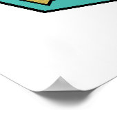 Modern Blauwgroen Goud Geometrisch Abstract Art De Poster (Hoek)