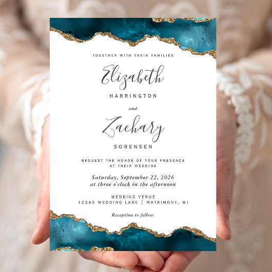 Modern Blauwgroen goudbont Kaart