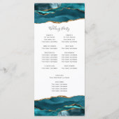 Modern Blauwgroen goudbont Programmakaart (Achterkant)