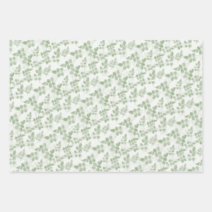 Modern Blauwgroen groen Botanisch blad patroon Inpakpapier Vel