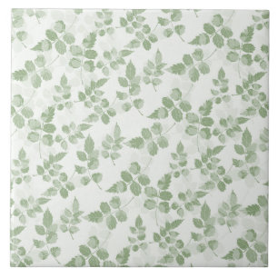 Modern Blauwgroen groen Botanisch blad patroon Tegeltje