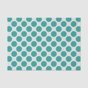 Modern Blauwgroen Groen en Wit Grote Polka Dots Tissuepapier