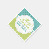 Modern Blauwgroen Groen Vrolijk Kerstfeest | FEEST Servet (Hoek)