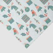 Modern Blauwgroen kersticonen patroon Tissuepapier (Detail)