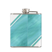 Modern Blauwgroen koraalhuwelijk Heupfles (Achterkant)