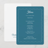 Modern Blauwgroen Lijst met blauw golven Menu (Voorkant / Achterkant)