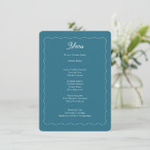 Modern Blauwgroen Lijst met blauw golven Menu (Staand voorkant)