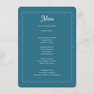 Modern Blauwgroen Lijst met blauw golven Menu