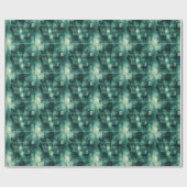 Modern Blauwgroen monochromatisch patroon met zilv Cadeaupapier (Vlak)