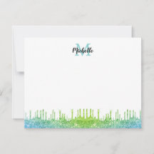Modern Blauwgroen Ombre Glitter Strijdt Manuscript