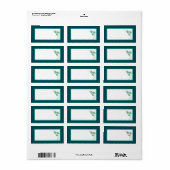 Modern Blauwgroen Peacock Bruiloft Mailing Adres Etiket (Full Sheet)