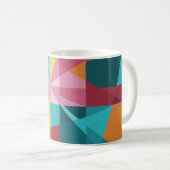 Modern Blauwgroen, roze, geel geometrisch design_A Koffiemok (Voorkant rechts)