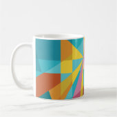 Modern Blauwgroen, roze, geel geometrisch design_A Koffiemok (Links)