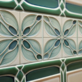 Modern Blauwgroen Taupe Abstract Tegeltje