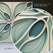 Modern Blauwgroen Taupe Abstract Tegeltje