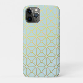 Modern Blauwgroen turquoise goudpatroon Case-Mate iPhone Case