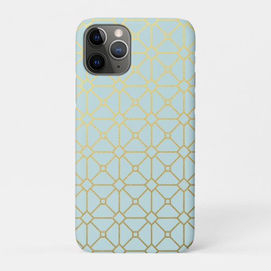 Modern Blauwgroen turquoise goudpatroon Case-Mate iPhone Case (Achterkant)