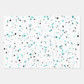 Modern Blauwgroen Turquoise Terrazzo Pattern Inpakpapier Vel (Voorkant 3)