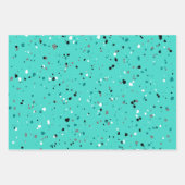 Modern Blauwgroen Turquoise Terrazzo Pattern Inpakpapier Vel (Voorkant 2)