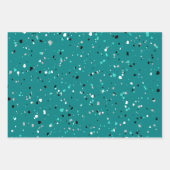 Modern Blauwgroen Turquoise Terrazzo Pattern Inpakpapier Vel (Voorkant)